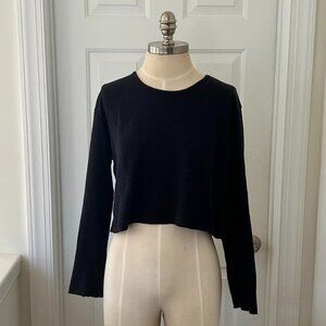 Black long sleeve cropped top no brand